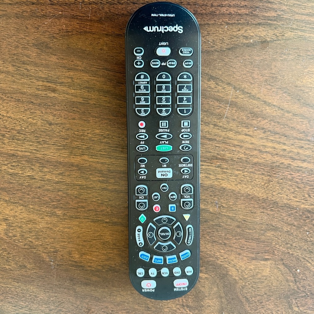 Spectrum Universal Remote Control UR5U-8780L-TWM Black Cable TV DVR Clicker